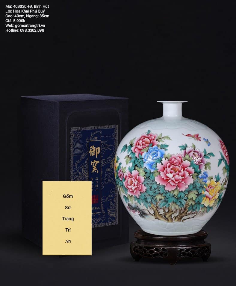 BÌNH HÚT LỘC HOA KHAI PHÚ QUÝ